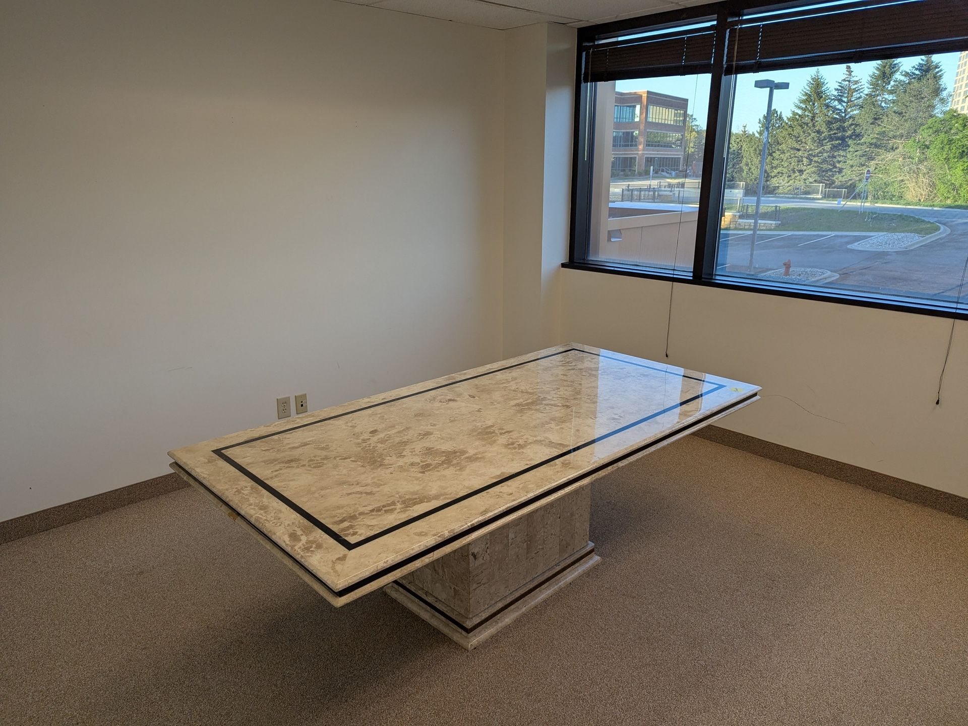Elegant Travertine And Marble Dining / Conference Table