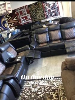 Furniture living room leather two piece