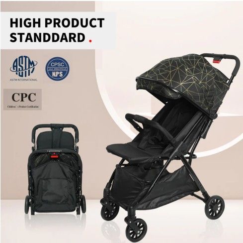 Lightweight Baby Stroller, Gravity Automatic One-Hand Fold Travel Stroller for Baby and Toddlers 0-3