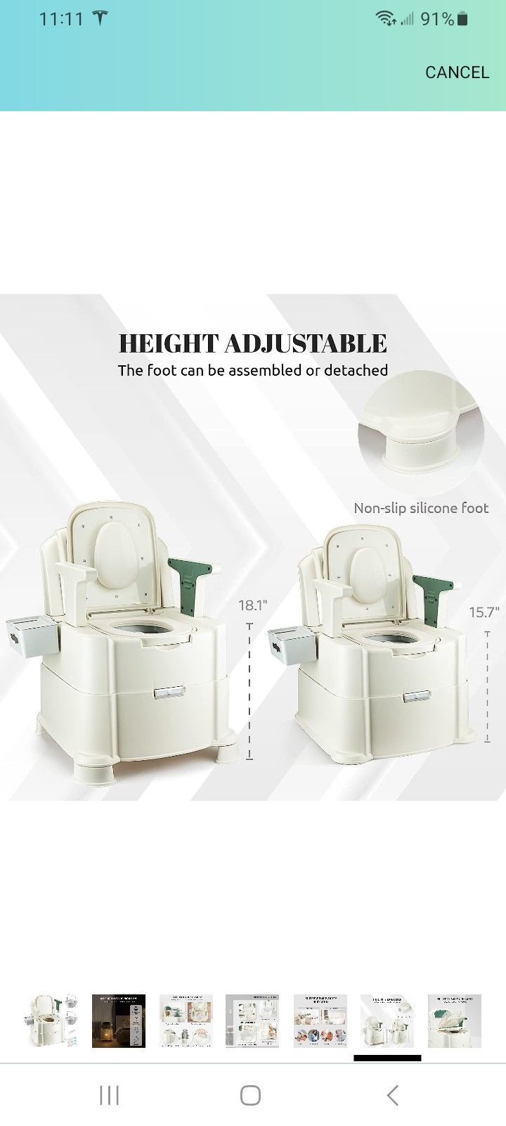 Hybodies Bedside Commode, Portable Toilet for Adults, Commode Chair for