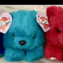 Vintage 1994 RARE FIND Lot of 5 Puffkins Bears Mini With Tags Various Colors