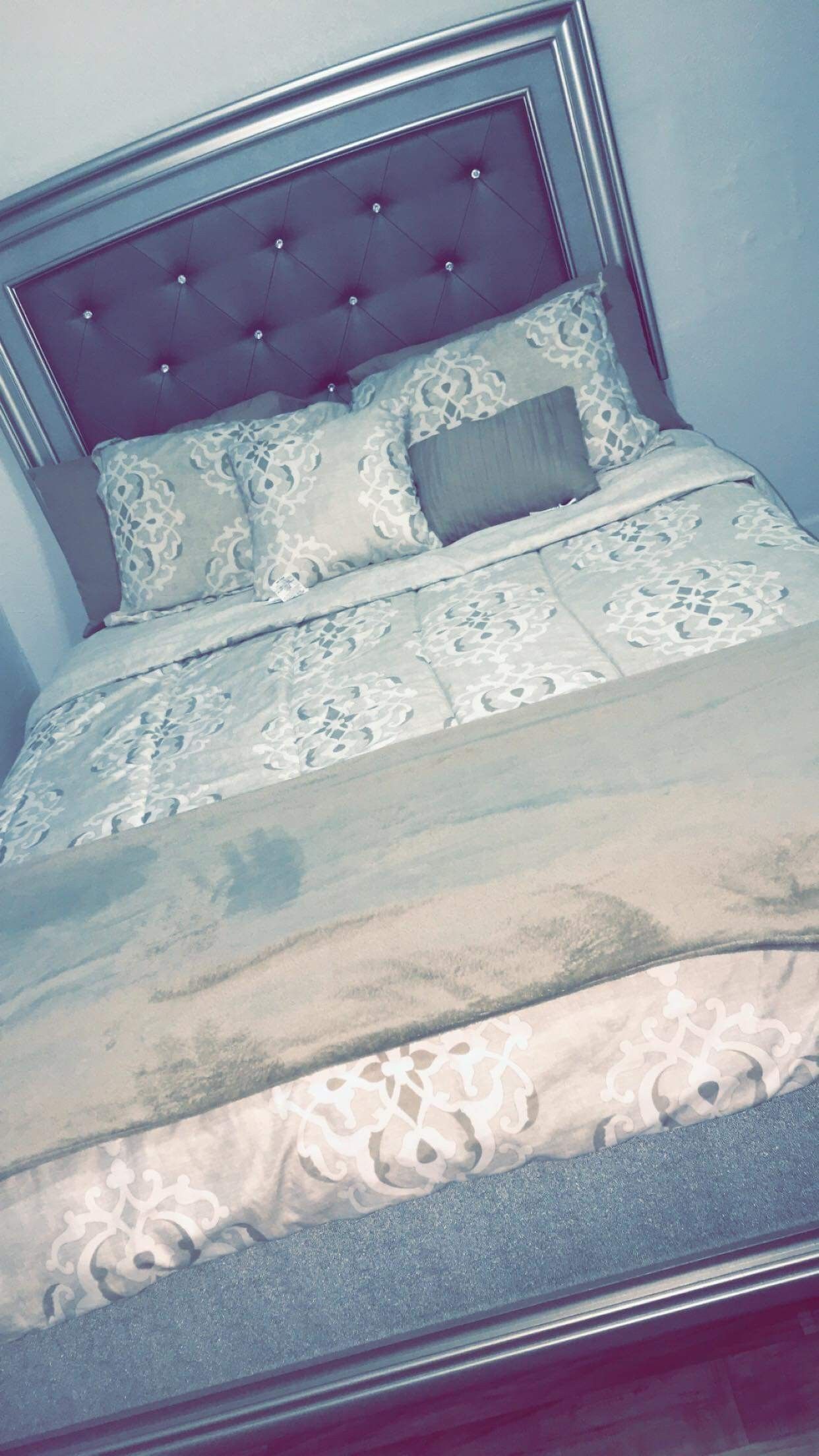 queen size bed frame and mattress