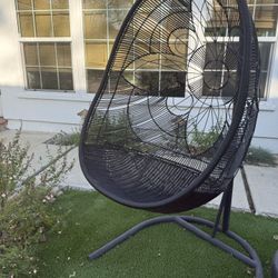Black Boho Hanging Egg Chair