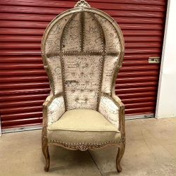 French Balloon Chair Linen
Upholstered Oak Accent Chair Beige