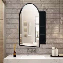 New 24”x36” Arched Medicine Cabinet with Mirror and Adjustable Shelves 