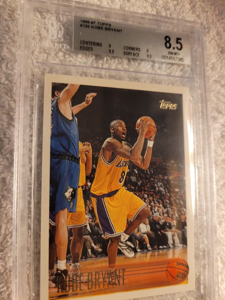 1996 97 TOPPS #138 KOBE BRYANT CARD!!!! GRADED BECKETT 8.5