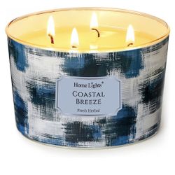 New HomeLights Large jar Candle | 4-Wick Long-Lasting Scented Candles, 18oz Natural Soy Wax Candle