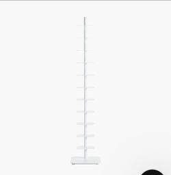 White Thin minimalist mid century book case shelf