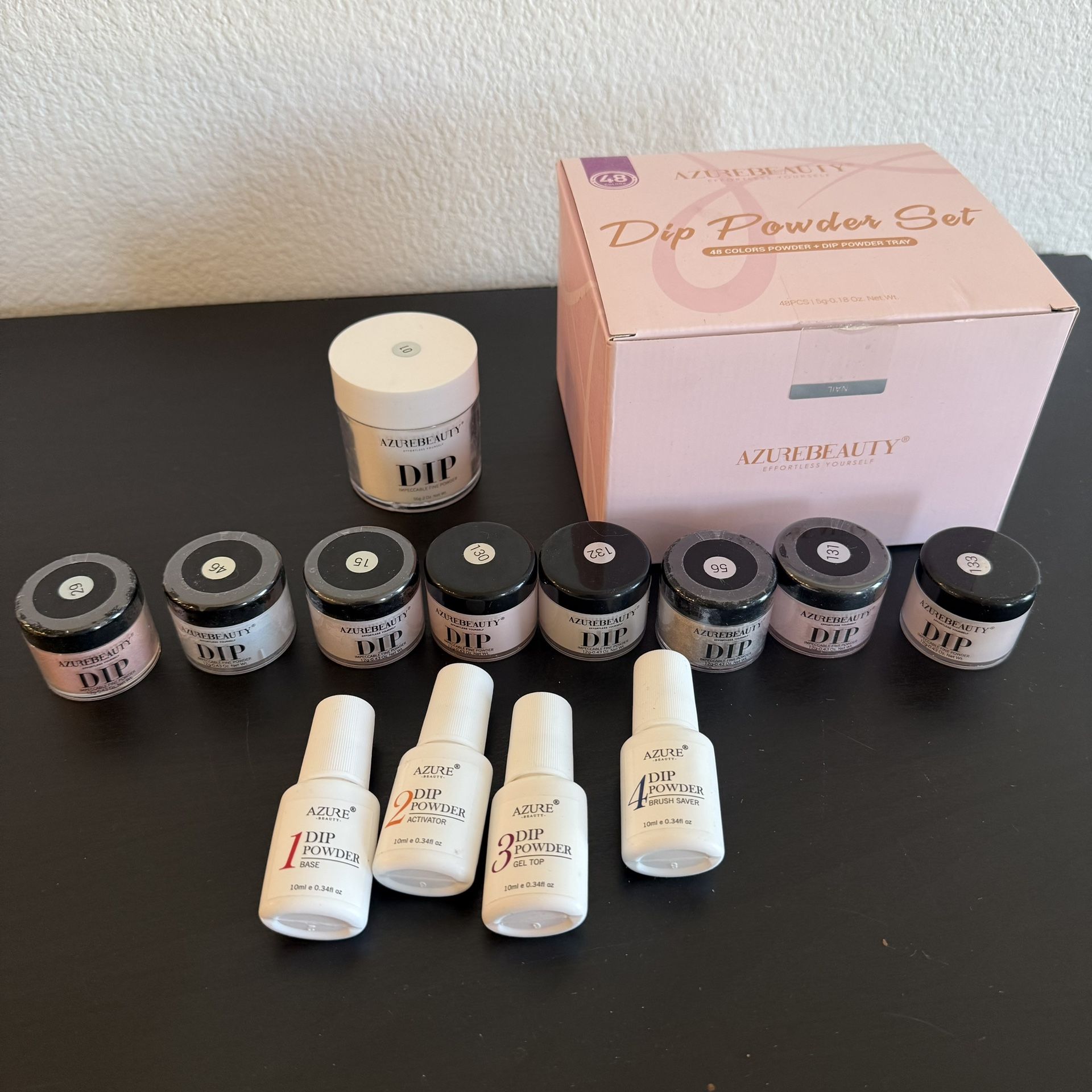 Azure Beauty Dip Powder Nail Kit Bundle, Lots of Colors + Liquids