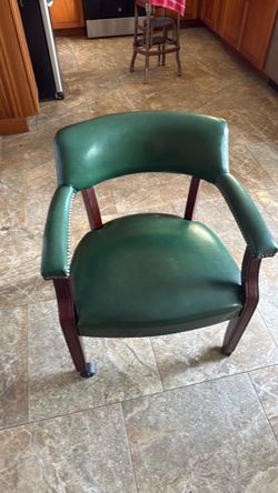 Green Chairs with wheels