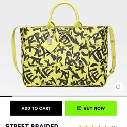 Tote And Carry Neon, Graffiti Braided Handbag Purse, Crossbody