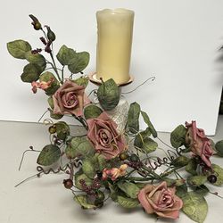 home interiors and gifts Pink Faux Roses garland