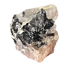 Black Tourmaline And Quartz Specimen. Crystals Gemstones Rocks Minerals