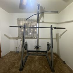 Gym Rack + Bench + Weights 
