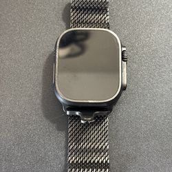 Apple Watch Ultra 2 49mm in Black Titanium Case With Black Titanium Milanese Loop - Medium