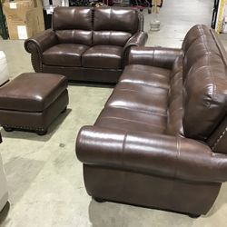 4pc Leather Sofa Sectional Set