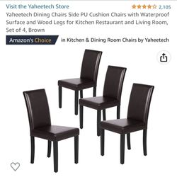 4-Dining Chairs Faux Leather