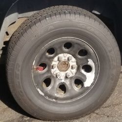 4 Good Year, Wrangler Tires on Chevy Wheels 265-70-17