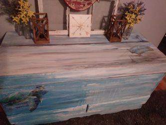 Hand painted huge custom built chest