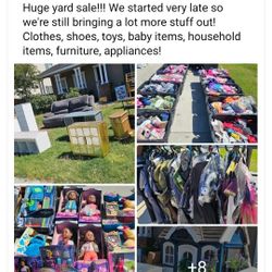 Huge Yard Sale Saturday And Sunday