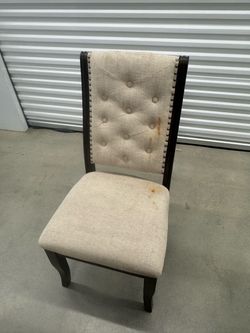 Tufted Upholstered Dining Chairs (4)