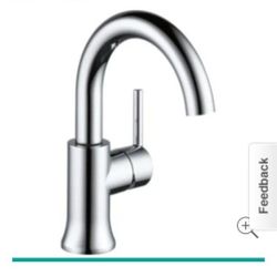 New Delta Trinsic Single Hole Bathroom Faucet with Swivel Spout and Metal Push-Pop Drain. Retails $250 With Taxes!
