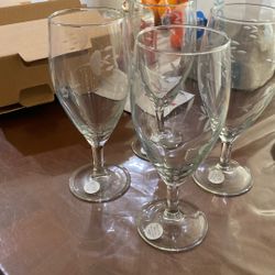 Princess House 4 Crystal Iced Tea Glasses 8in