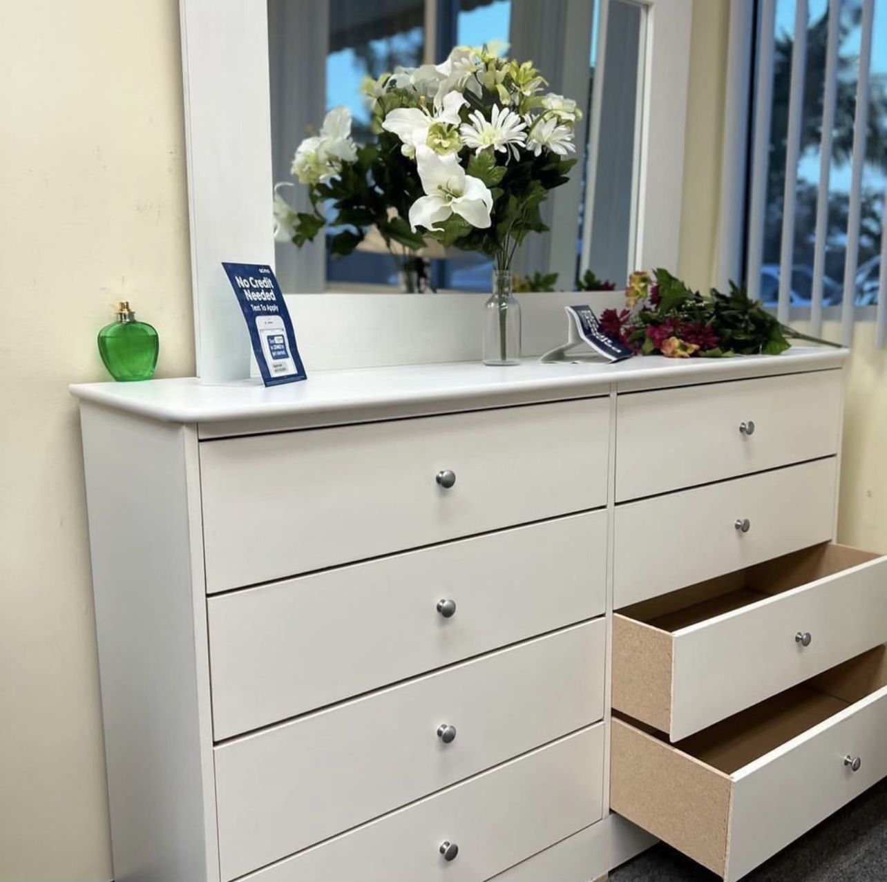 New White 8 Drawer Dresser