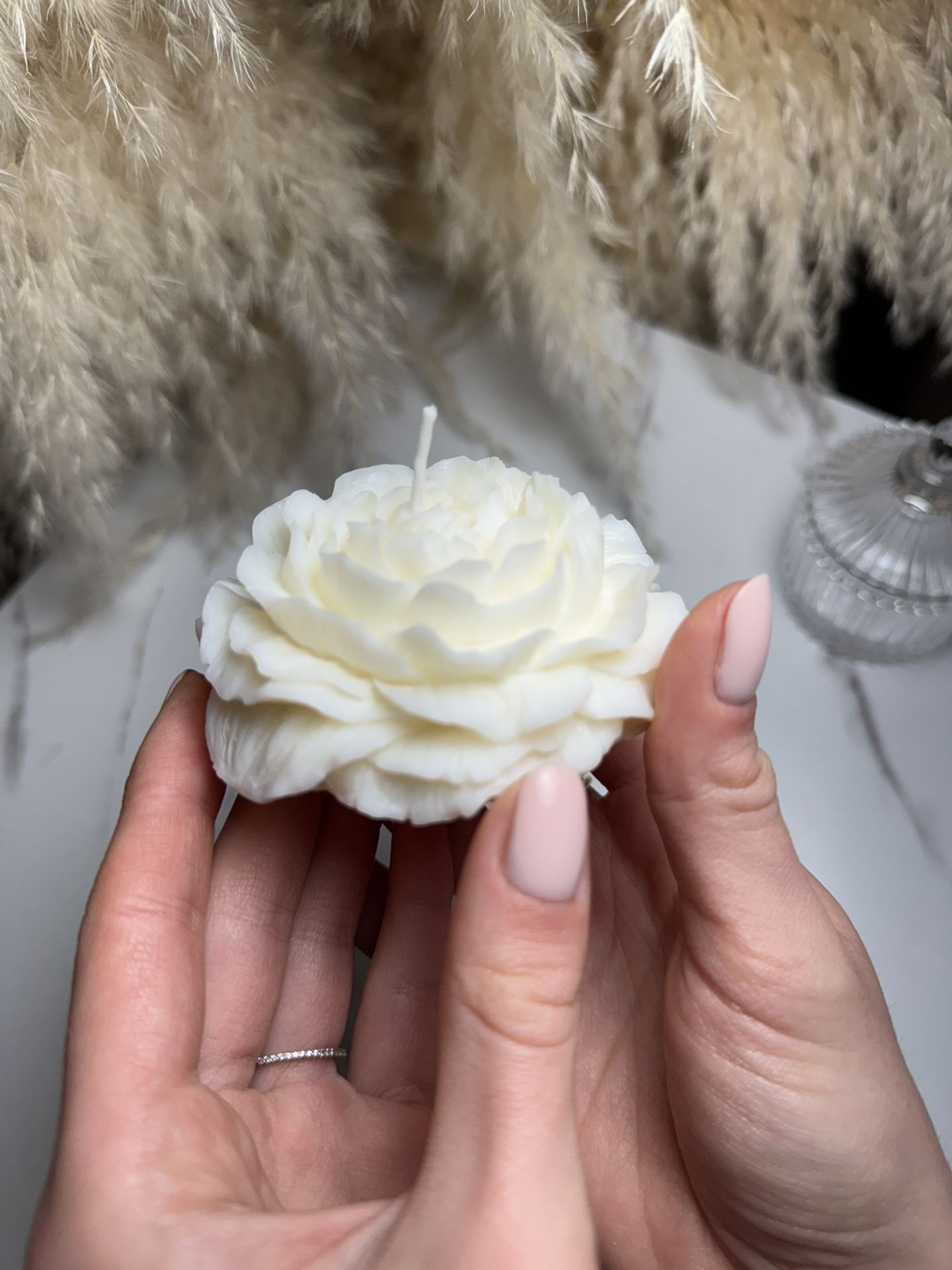 Scented Peony Candle Favour Pack Of 3 , Personalised Wedding Candle, Candle Gift, Custom Fl