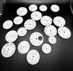 Vintage Elgin Pocket Watch Dial Face Lot - Enamel Roman Numeral Steampunk Repair