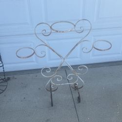 Midcentury Iron  (3) Plant Stand  Sturdy I Am Going To Paint It White $20 