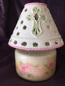 Inspirational Cross Candle Jar Lamp