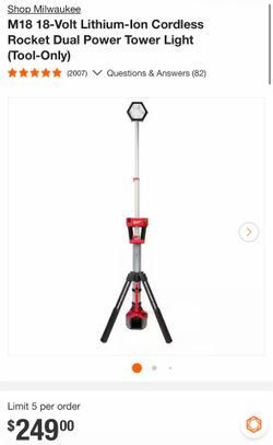 Milwaukee dual power rocket light M18