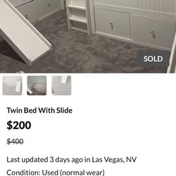 Twin Bed With Slide 