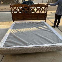 King Size Frame Box Spring & Headboard 