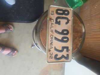 Vintage California License plate