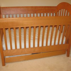 Solid Wood Crib And Changing Table 