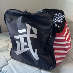 Large duffel bag with martial arts gear