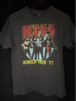 KISS World Tour ‘77 Medium T-Shirt (Gray)