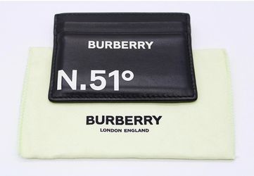 Burberry Coordinates Print Leather Card Case Holder Black