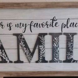 "FAMILY" Shadowbox wall Hanging 