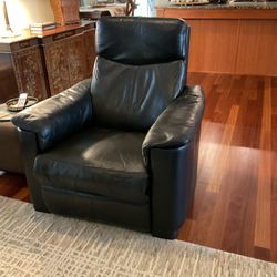 Dania Black Leather Chair