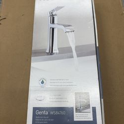 Genta Single Handle Single Hole Bathroom Faucet with Drain Kit Included in Chrome