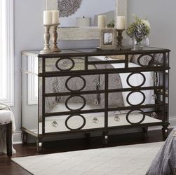 Pier One 1 Imports Gabrielle mirrored drawer chest storage