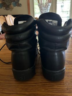 Black Leather Lace-Up Ankle Boots