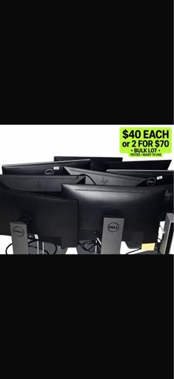 Dell & HP Computer Monitors Bulk Lot