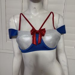 New sparkly metallic stretch sailor moon bralette costume top   New xs/s sailor moon cosplay costume festival rave top bralette raver outfit   Bundle 