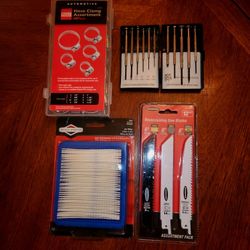 4 Items $15.00(Blades, Filter, 40 Clamps,screwdrivers Set
