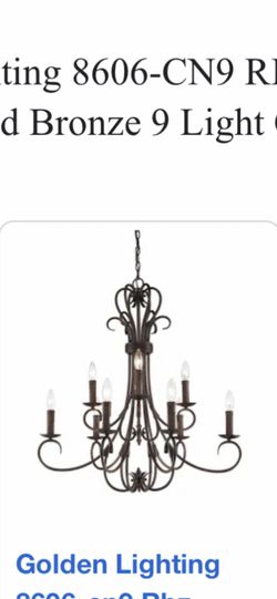 8606-CN9 RBZ Homestead Rubbed Bronze 9 Light Candelabra Chandelier