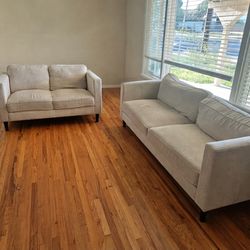 Beige Sofa and Love Seat